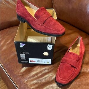 Vionic Women's Red Suede Loafers